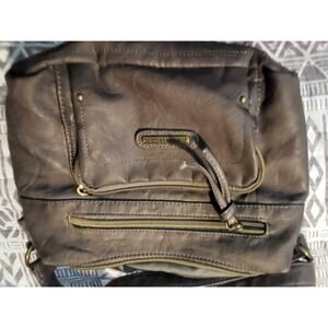 Stone Mountain Purse Embossed Smoky Double-Entry Hobo Handbag